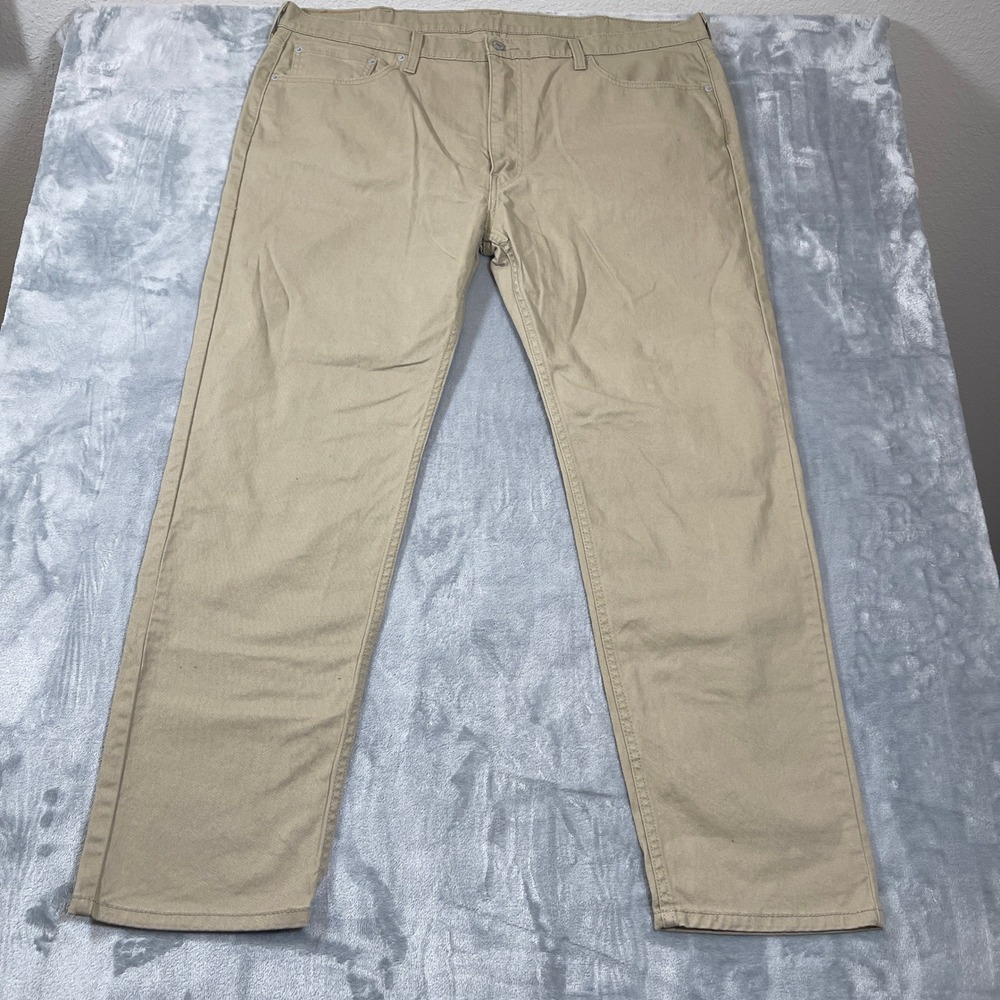 Levi's Chinos Khaki Tan Mens W44 L34 502 Regular Taper